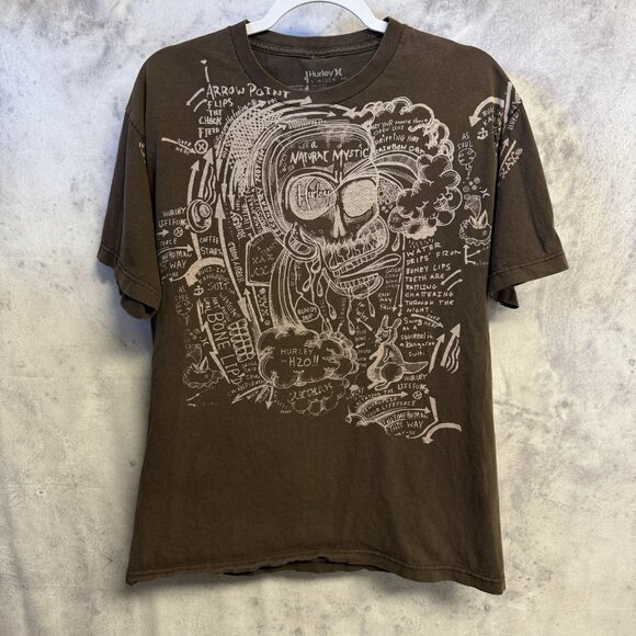 Hurley Other - Hurley T Shirt Mens Large 21x27.5 Brown Y2K Style Grunge Skate Skateboard